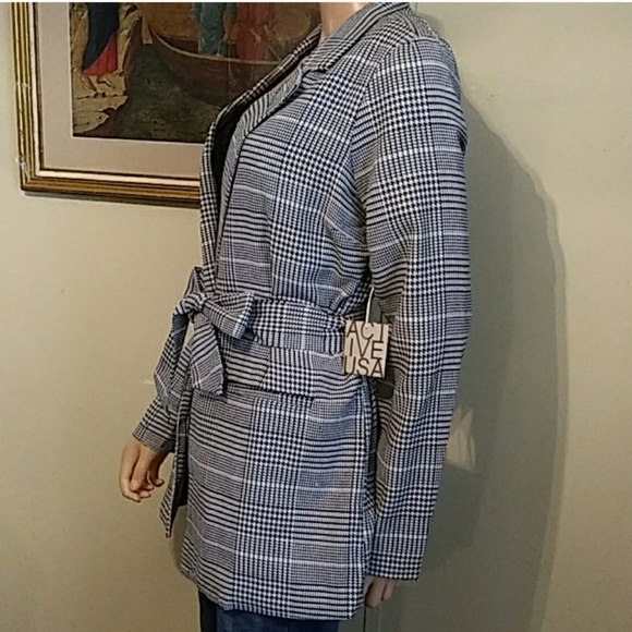 Tweed Black & White Belt 2 Pockets - Picture 5 of 8